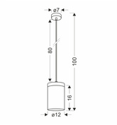 Wels lampa wisząca 1X40 czarny+drewniany klosz dymiony 31-21984