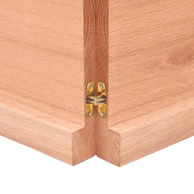 Półka, brązowa, 120x60x(2-4) cm, lakierowane lite drewno dębowe