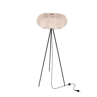 Lampa podłogowa CAFEE’ z abażurem beżowym frappe 52 cm - lampa stojąca w stylu skandynawskim E27