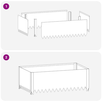 Krawężnik do trawnika 100 x 60 x 35 cm Stal srebrny