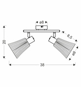 Listwa sufitowa CURTIS szara 2x40W E14 nowoczesna lampa kierunkowa do salonu sypialni przedpokoju