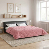 Letni Kołdra Różowy 220 x 240 cm Mikrofibra i Fleece Teddy