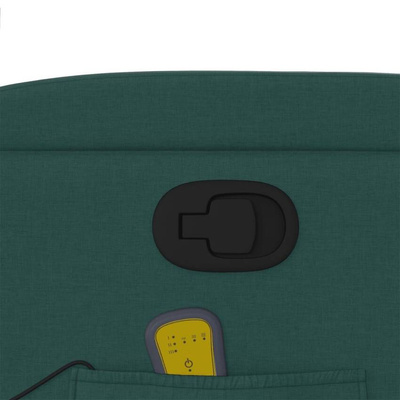 vidaXL Rozkładany fotel masujący, ciemnozielony, obity tkaniną