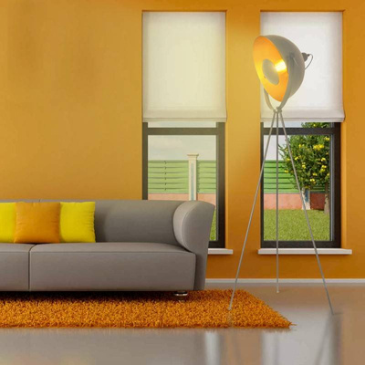 Lampa podłogowa stojąca złoto szara Kopuła E27 Abruzzo Versali