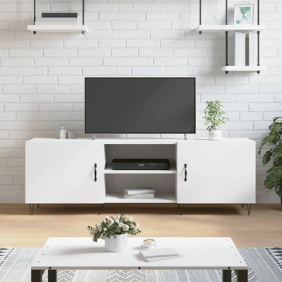 vidaXL Szafka pod TV, biała, 150x30x50 cm, materiał drewnopochodny wariant 8
