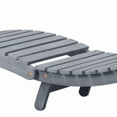 vidaXL Leżak z poduszką, szary, lite drewno akacjowe