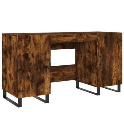 vidaXL Biurko, przydymiony dąb, 140x50x75 cm, materiał drewnopochodny wariant 6