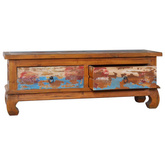 vidaXL Szafka pod TV, 110 x 35 x 40 cm, lite drewno tekowe z odzysku