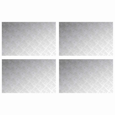 Stopień Prostokątny 4 pcs Srebrny 80 x 50 cm Aluminium
