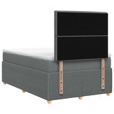 Łóżko z box spring LED z materacem ciemnoszary 120 x 200 cm