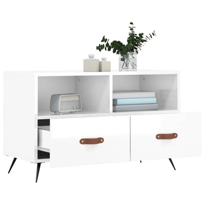 vidaXL Szafka pod TV, biała, wysoki połysk, 80x36x50 cm wariant 5
