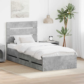 Ramka łóżka Betonowy szary 75 x 190 cm Drewno inżynieryjne
