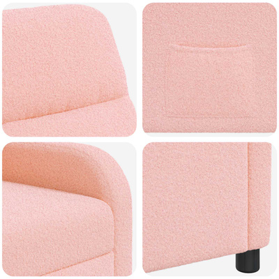 Fotel recliner różowy Bouclé