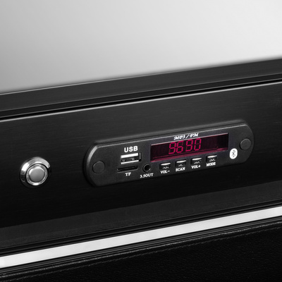 Kufer przenośne stanowisko z głośnikami czarne 136922