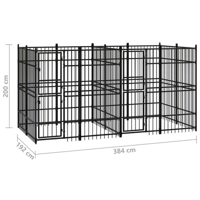Kojec zewnętrzny dla psa, stalowy, 7,37 m?
