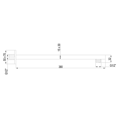 Ramię natryskowe z mocow.ściennym 3x1,5 cm dł.40 cm SC-P1-031-H Invena