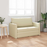 Sofa Bed Kremowy 124 x 71 x 78 cm Sztuczna skóra