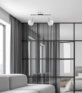 Lampa sufitowa Bolo spot ze szklanymi kloszami regulowana 2-punktowa LED do salonu