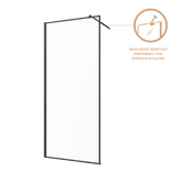 Kabina walk-in ii 100x200cm ramka 8mm shiny-glass czarny AK-32-108-S Invena