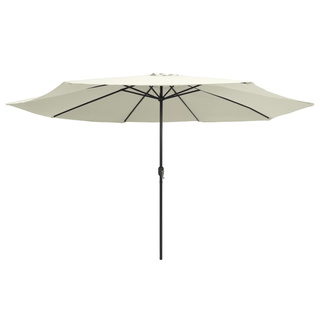 Parasol ogrodowy na metalowym słupku, 390 cm, piaskowy