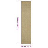 vidaXL Dywanik, naturalny sizal, 66x300 cm, zielony