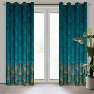 Zasłona Przel turkusowa 140x250