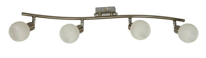 Lampa sufitowa ALABASTER listwa ze szklanymi kloszami regulowana 4-punktowa do kuchni