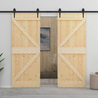 Drzwi przesuwne 2 szt. 90 x 210 cm Lite drewno sosnowe