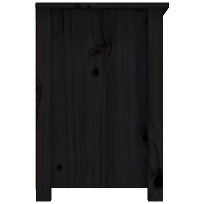 vidaXL Szafka pod TV, czarna, 79x35x52 cm, lite drewno sosnowe
