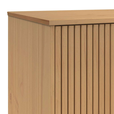 Szafka RTV OLDEN, brązowa, 114x43x57 cm, lite drewno sosnowe