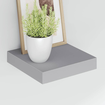 vidaXL Wisząca półka ścienna, szara, 23x23,5x3,8 cm, MDF