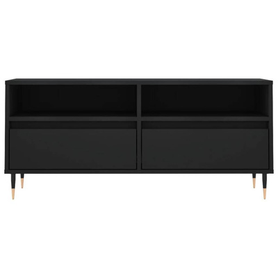 vidaXL Szafka pod TV, czarna, 100x34,5x44,5cm, materiał drewnopochodny