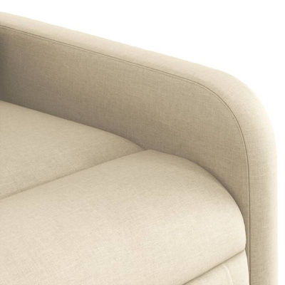 vidaXL Rozkładany fotel masujący, elektryczny, kremowy, tkanina