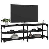 vidaXL Szafka pod TV, czarna, 140x30x50 cm, materiał drewnopochodny