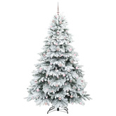 Sztuczna choinka z 300 diodami LED Biały 210 cm PE i PVC