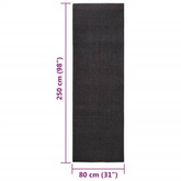 vidaXL Dywanik, naturalny sizal, 80x250 cm, czarny