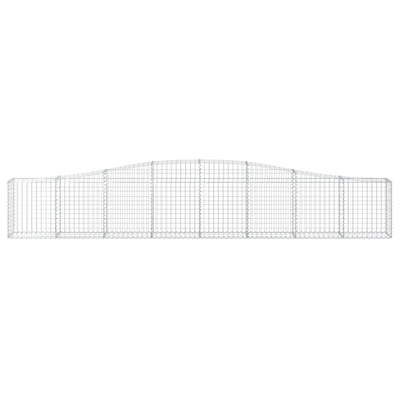 Kosze gabionowe, 7 szt, 400x30x60/80 cm, galwanizowane żelazo