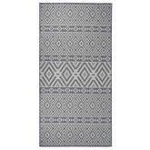 vidaXL Dywan zewnętrzny o płaskim splocie, 100x200 cm, niebieskie pasy