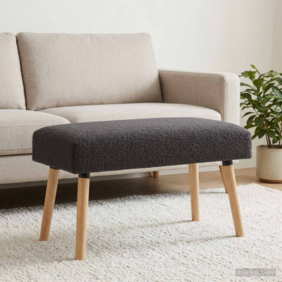 ławka Gładki ciemnoszary 80 x 40 x 46 cm Bouclé