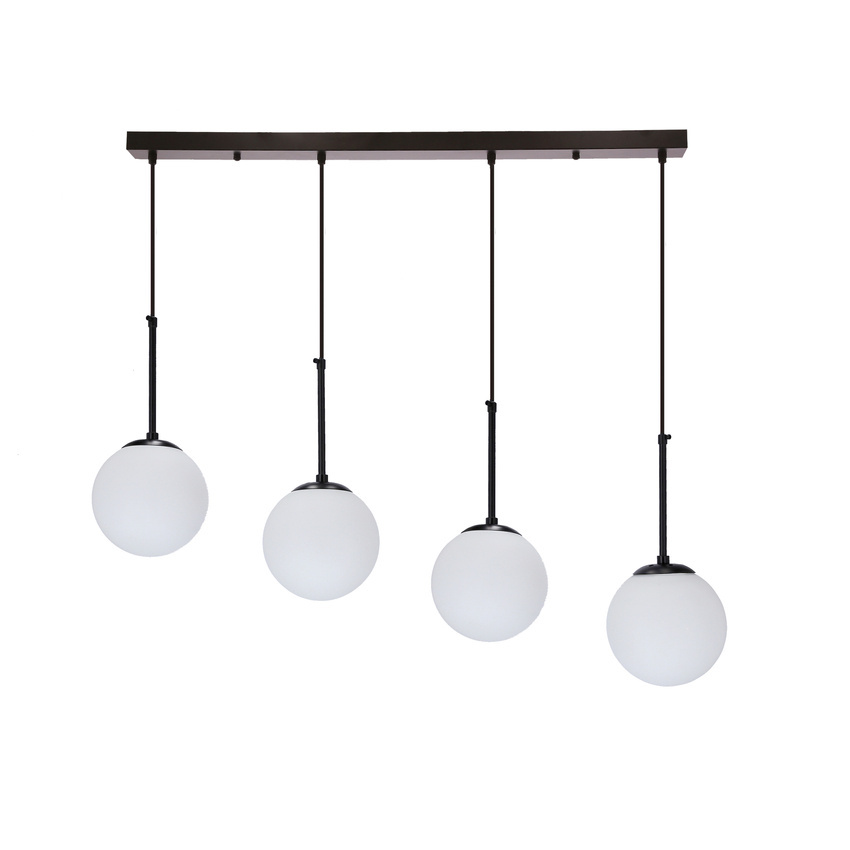 Pompei lampy wiszące czarny 4X4X40 E27 klosz biały 34-09630