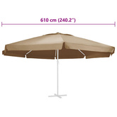 Pokrycie do parasola ogrodowego, kolor taupe, 610 cm
