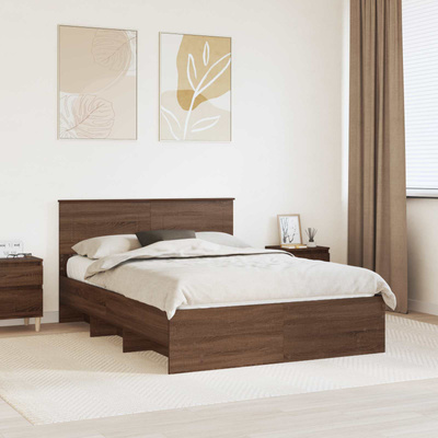 Ramka łóżka Brązowy dąb 150 x 200 cm Drewno inżynieryjne