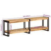 vidaXL Szafka pod TV, 140x30x40 cm, lite drewno mango