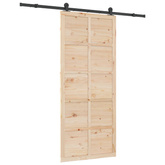 Drzwi przesuwne 80 x 208 cm Lite drewno sosnowe naturalny