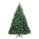 Sztuczna choinka z 300 diodami LED Zielony 240 cm PE i PVC