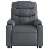 vidaXL Podnoszony fotel masujący, rozkładany, szary, ekoskóra model standard