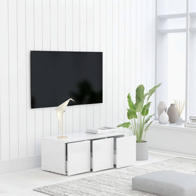 vidaXL Szafka pod TV, biała, 80x34x30 cm, materiał drewnopochodny