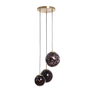 Lampa Wiszącza 3 szkalne Czarne Kule E14 Abruzzo Sfero