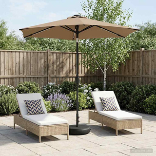 Parasol ogrodowy z oświetleniem LED i podstawą 230 x 230 cm
