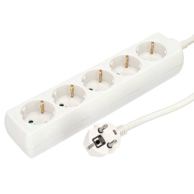 Przedłużacz domowy przenośny LOGAN S White 5 - krotny Schuko 3m EDO777572 EDO Solutions